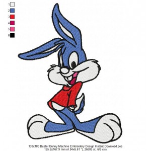 130x180 Buster Bunny Machine Embroidery Design Instant Download